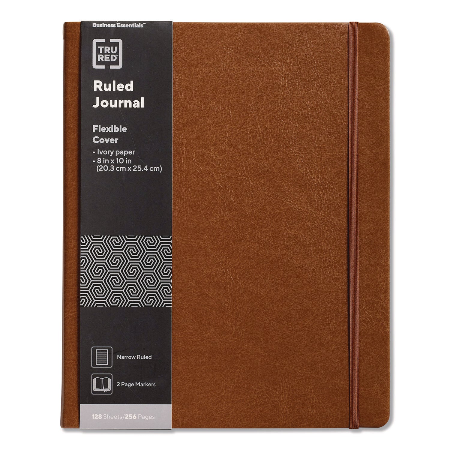 tru-red-flexible-cover-business-journal-elastic-closure-1-subject-narrow-rule-cognac-cover-128-10-x-8-sheets-tudtr61953_1